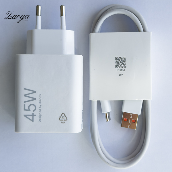شارژر کامل 45 وات اورجینال شیائومی مدل سرکارتنی