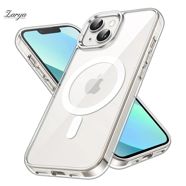 ⁨قاب ژله‌ ای آیفون 14 مگ‌ سیف‌ دار شفاف